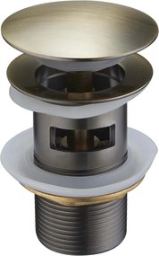 Mexen клапан клик-клак кръгъл с преливник, античен месинг - 79920-40