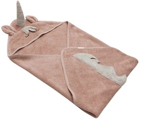 Розова памучна детска хавлия с качулка 75x75 cm Unicorn – Kindsgut