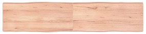 363975 vidaXL Плот за маса светлокафяв 180x40x(2-6) см обработен масивен дъб