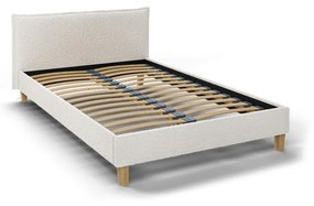 Кремаво тапицирано двойно легло с решетка 140x200 cm Tina - Ropez