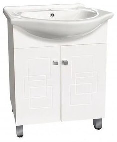 Долен шкаф за баня ICP 6040 NEW, PVC, бял, с умивалник, 60x43x85см