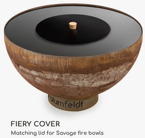 Blumfeldt Firebowl savage Lid, капак за огнище, 40 см., стомана, дървена дръжка