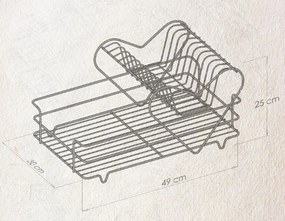 СУШИЛНИК ЗА СЪДОВЕ TEKNO TEL KB-011BP , 1ниво черен , хром-1ниво