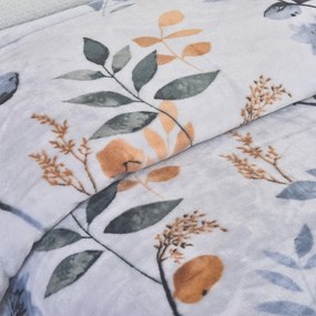 Сиво-синьо единично спално бельо от микроплюш 140x200 cm Greta – My House