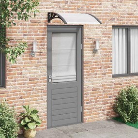 153585 vidaXL Навес за врата, черно и прозрачно, 80x75 см, поликарбонат