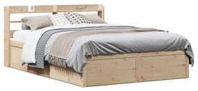 3307095 vidaXL Рамка за легло с табла, 140x190 см, масивно дърво