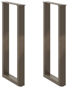 4013171 vidaXL Крака за конзолна маса, U-образни, 2 бр., естествена стомана, 28 x (72-73) см, стомана