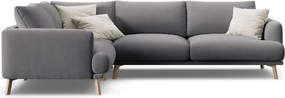 Сив кадифен ъглов диван (ляв ъгъл/L форма) Naomi – Micadoni