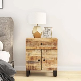350668 vidaXL Нощно шкафче, 50x33x60 см, масивно манго и инженерно дърво
