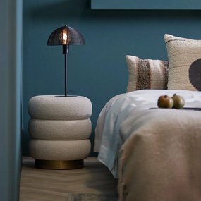 Бяла табуретка от плат букле Kimi – Light &amp; Living