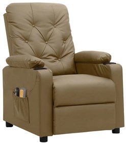 3098872 vidaXL Електрически масажен стол, капучино, изкуствена кожа