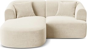 Бежов кадифен ъглов диван (ляв ъгъл) Campi – Cosmopolitan Design