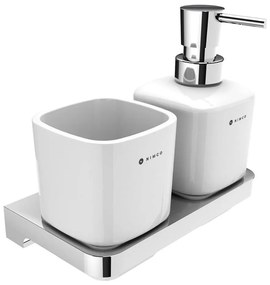 NIMCO MA 2905831K-T-26 -Стенен дозатор за сапун с поставка за четки за зъби MAYA 320 мм