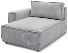 Светлосив модул за диван от велур, ляв ъгъл Nihad modular - Bobochic Paris