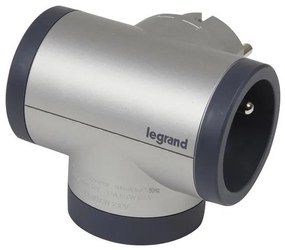 Legrand 049439-Контактен разклонител swivel 2Z Тип E, F + USB-A + USB-C сребрист/черен