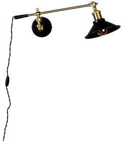 Стенна лампа в черно и златисто Penelope – Dutchbone