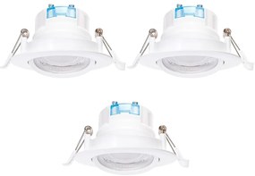 Aigostar - Комплект от 3 вградени LED осветителни тела LED/5W/230V 3000K Ø 8,5 см, бели