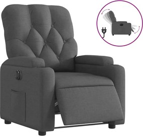 3204687 vidaXL Електрически наклоняем стол, тъмносив, текстил