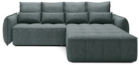 Зелен кадифен сгъваем/с място за съхранение ъглов диван (десен ъгъл) Campo – ELTAP