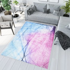 Син и розов килим с абстрактни тенденции Ширина: 140 см | Дължина: 200 см