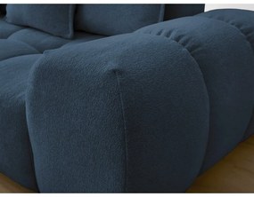 Тъмносин шенилов сгъваем/с място за съхранение ъглов диван (ляв ъгъл/L форма) Everest – Bobochic Paris