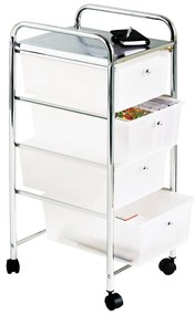 Пластмасов подвижен рафт в бяло и сребристо 33x79 см - Premier Housewares