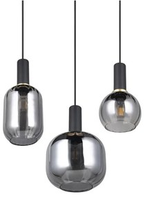 Черно висящо осветително тяло със стъклен абажур Diva – Trio