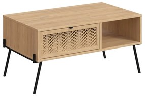 Масичка за кафе в дъбов декор в естествен цвят 60x100 cm Ecrin - Marckeric