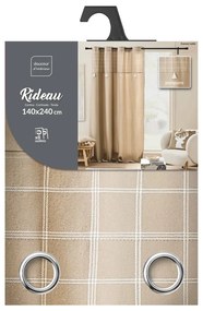 Кафяво перде със смес от памук 140x240 cm Everest – douceur d'intérieur