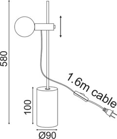 Настолна лампа Hera единична лампа-Mauro