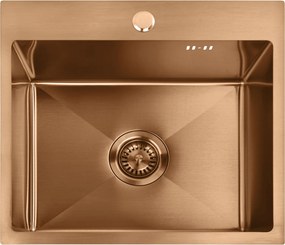Стоманена мивка с комплект аксесоари 3 бр. REA Leo 50 Brush Copper