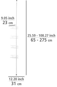 Бял ъглов телескопичен рафт за баня от неръждаема стомана Dolcedo – Wenko