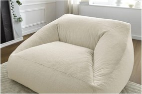 Кремав пуф от изкуствен косъм Lilibet – Bobochic Paris