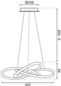 Пендел Ring LED + дистанционно управление APP389-CP Chrom