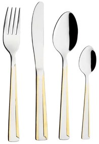 Комплект прибори за хранене ZEPHYR ZP 1512 AE GM, 24 части, Неръждаема стомана, Златист/сребрист