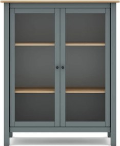 Витрина сиво-зелена от масивен бор 90x110x40 cm Misti – Marckeric