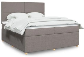 3292160 vidaXL Боксспринг легло с матрак, таупе, 200x200 см, плат