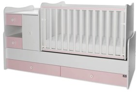 LORELLI Classic Трансформиращо се легло-люлка 190/72 см. MINI MAX БЯЛО/ORCHID PINK