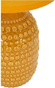 Керамична настолна лампа в цвят горчица с текстилен абажур (височина 30,5 cm) Points – Mauro Ferretti