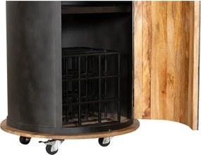 Черен метален шкаф за вино за 9 броя бутилки, 60x155 cm Luni – Interia Home &amp; Living