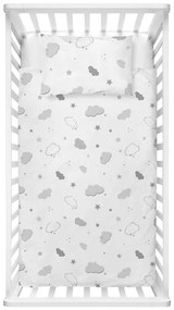 Бяло детско спално бельо от памук Renforcé 100x150 cm Bulut – Mijolnir