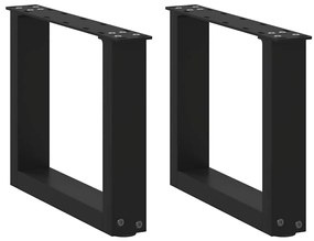 4013132 vidaXL Крака за масичка за кафе, U-образни, 2 бр., черни, 40 x (30-31) см, стомана