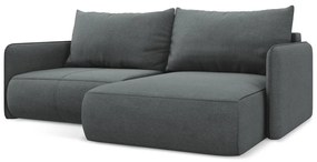 Сив разтегателен ъглов диван с място за съхранение (десен ъгъл) Nanea – Makamii