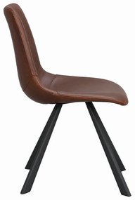 Кафяв трапезен стол с черни крака Alpha - Rowico