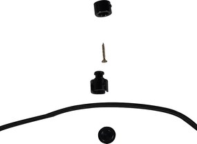 Висяща лампа черна с таупе абажур 35 см 3 светлини - Cava