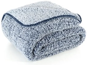 Качествено одеяло с текстура на агнешка вълна - синьо Ширина: 200 см | Дължина: 220 см