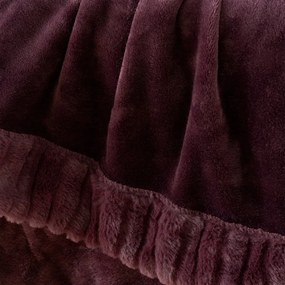 Тъмнолилаво одеяло от микроплюш 150x200 cm Velvet and Faux Fur – Catherine Lansfield