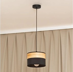 Пендант на кабел ALBA 1xE27/15W/230V Ø 20 cm черно/кафяво