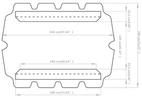 Резервен покрив за градинска люлка антрацит 188/168x110/145 cм