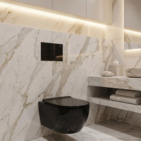 Комплект Структура за Вграждане за WC Slim 024N с Бутон T Black Glass